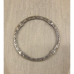 Retired Silpada Sterling Silver & Brass Arrowhead Stretch Bangle Bracelet